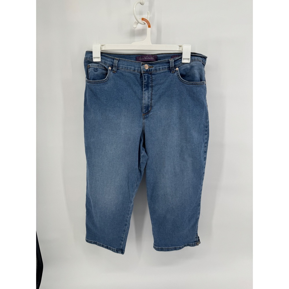 Gloria Vanderbilt Amanda Capri Jeans Womens 16 Medium Wash Blue Denim Cropped